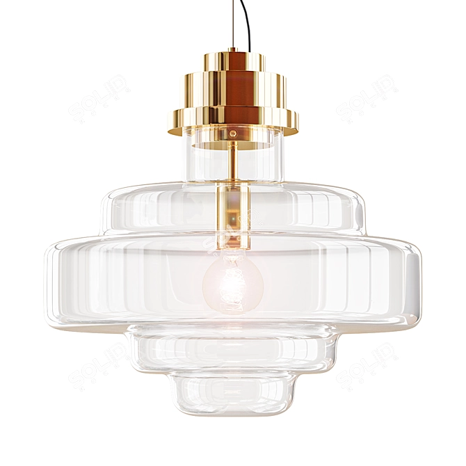 KAISHI ART: Stylish Glass Pendant Lamp 3D model image 1