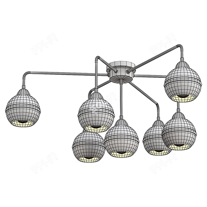 Elegant Freya Ceiling Chandelier 3D model image 2