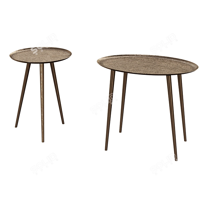 Stylish Euclid Metal End Table 3D model image 1