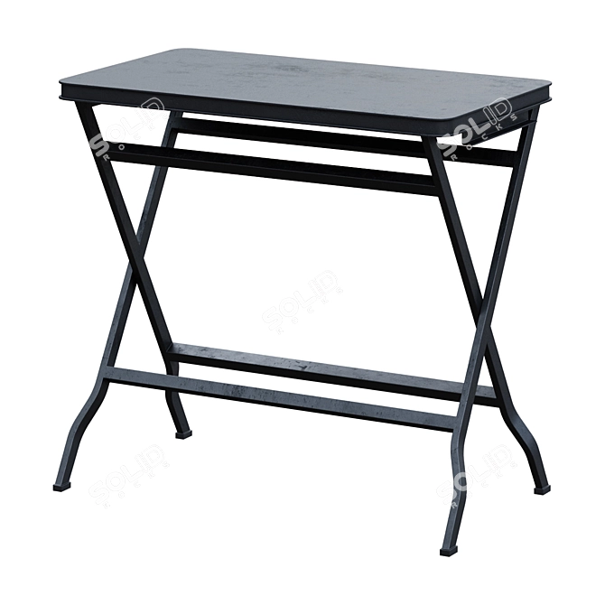 Carter 23" Metal Tray: Stylish Foldable Table 3D model image 1