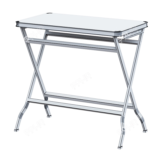 Carter 23" Metal Tray: Stylish Foldable Table 3D model image 2