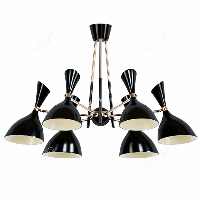 Modern Sequence Chandelier 3D model image 1