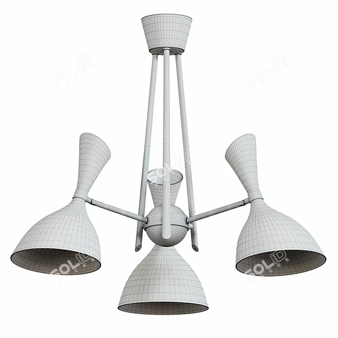 Sleek Sequence Pendant Light 3D model image 3