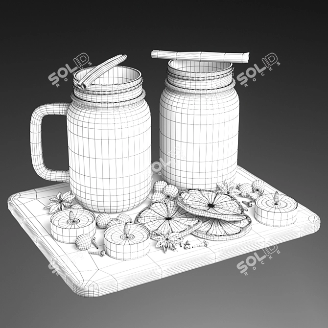  Festive Mulled Wine Set 3D model image 2