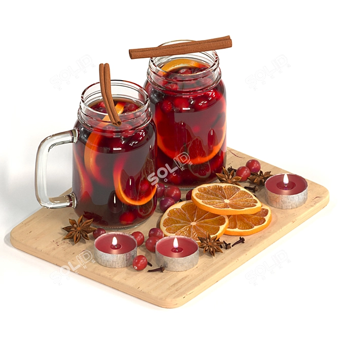  Festive Mulled Wine Set 3D model image 3