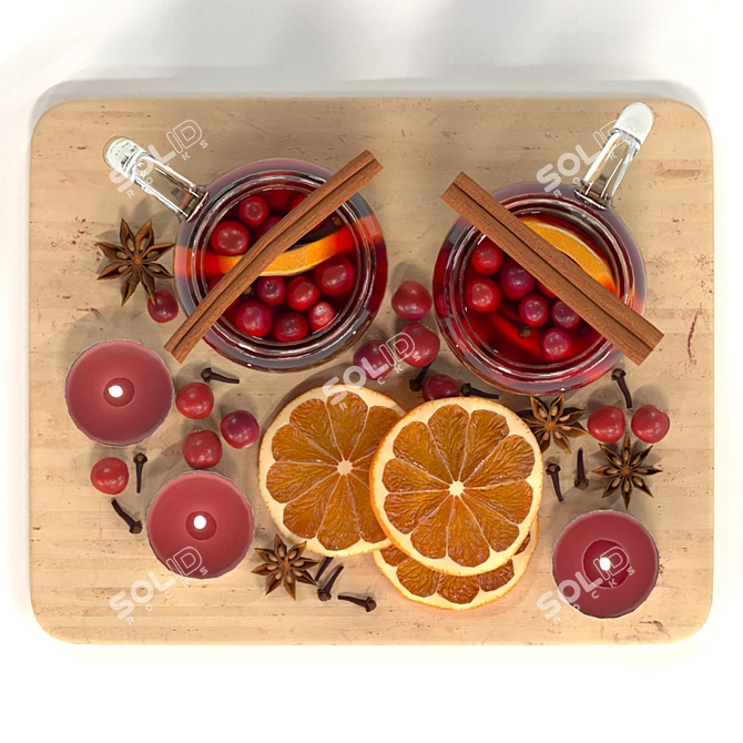  Festive Mulled Wine Set 3D model image 4