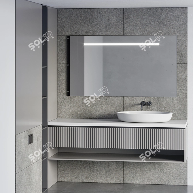 Modern Bathroom Furniture Set 3D model image 2