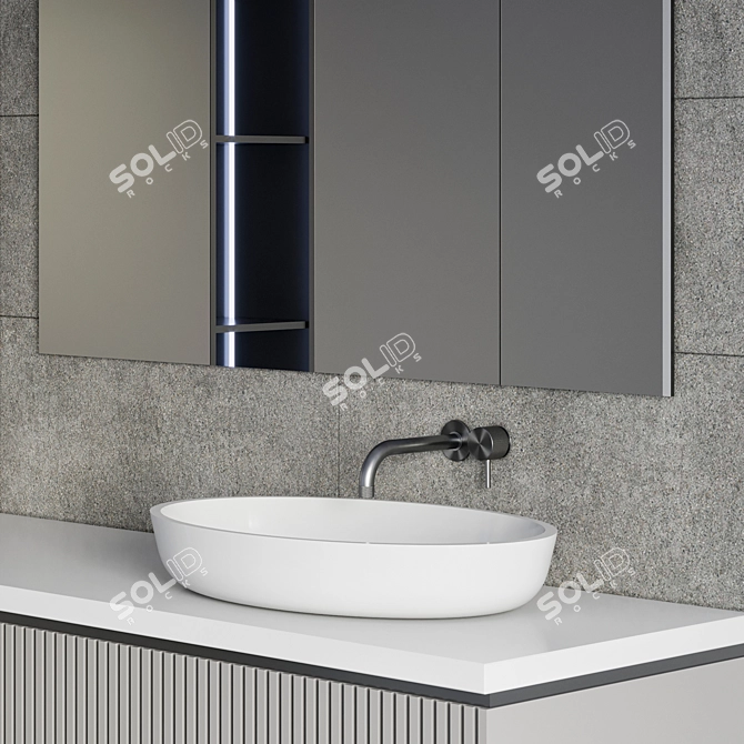 Modern Bathroom Furniture Set 3D model image 3