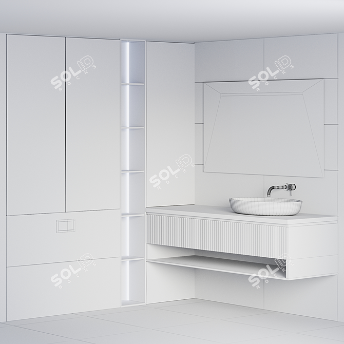 Modern Bathroom Furniture Set 3D model image 4