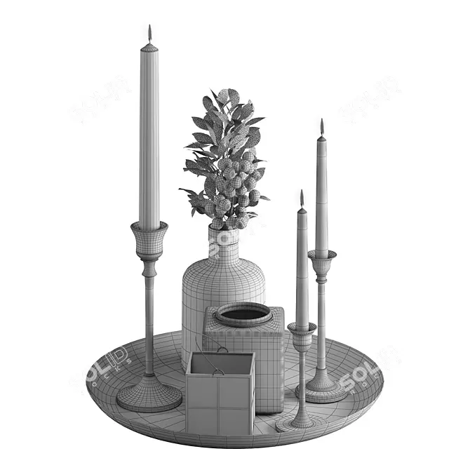 Elegant Home Décor Set 3D model image 2
