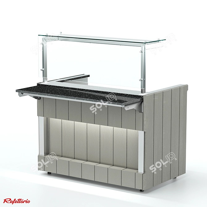 Pro Chef Bain-Marie: Electric Burners for First Courses 3D model image 1