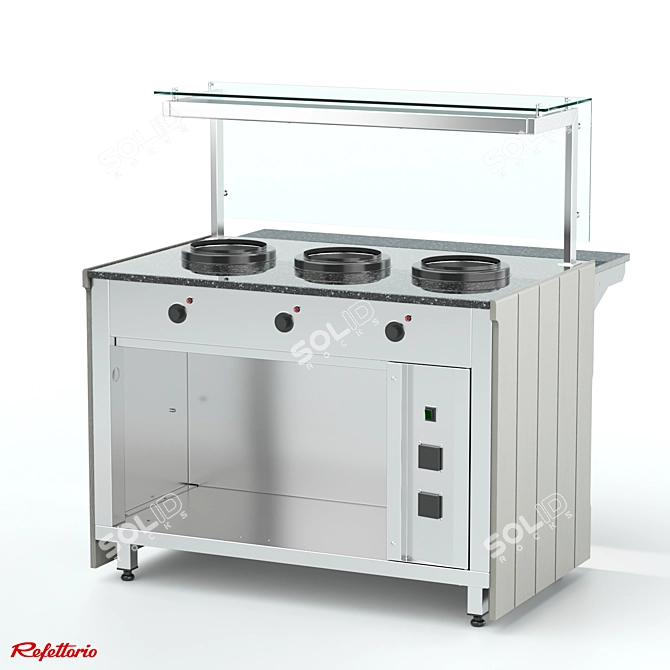 Pro Chef's Bain-Marie: Electric Soup Bowls, 5L 3D model image 2