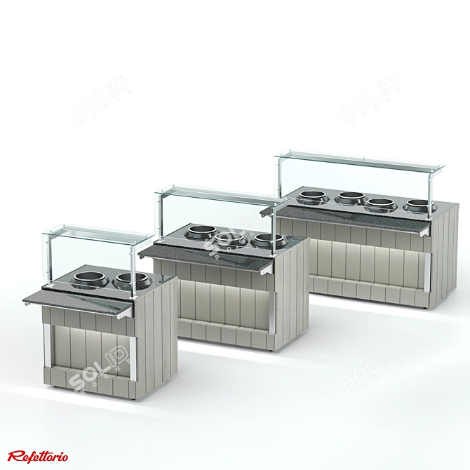 Electric Soup Bowls Bain-Marie for First Courses 3D model image 3