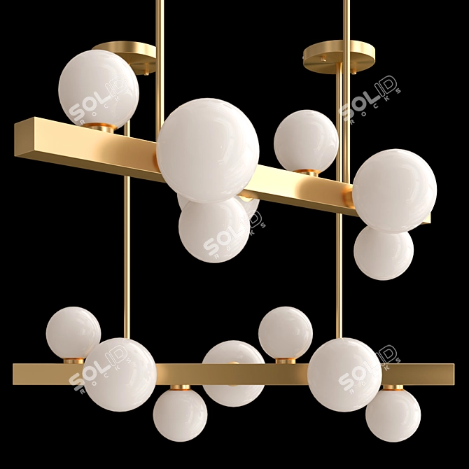 Elegant Copper Chandelier 3D model image 2