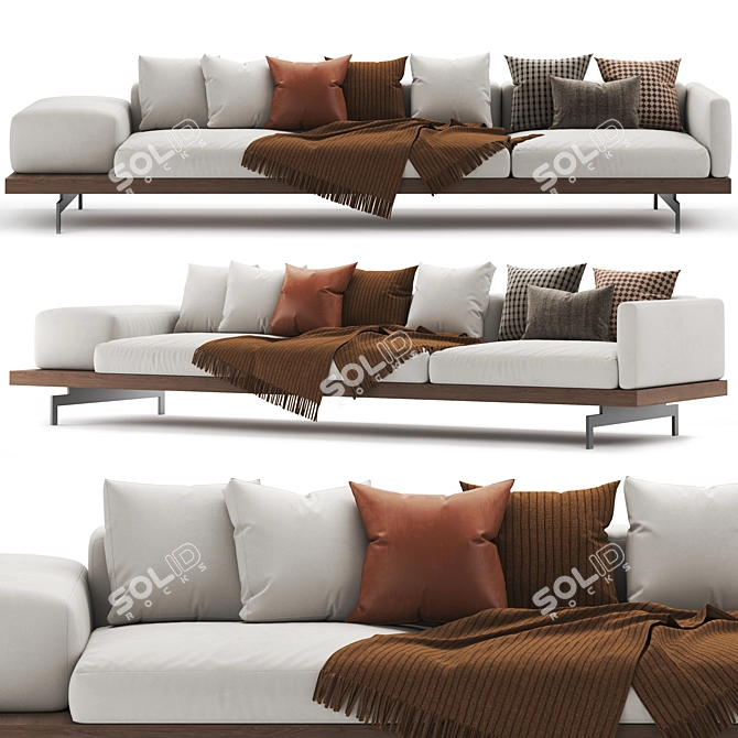 Italian B&B DOCK Sofa: Sleek 2017 Design 3D model image 1