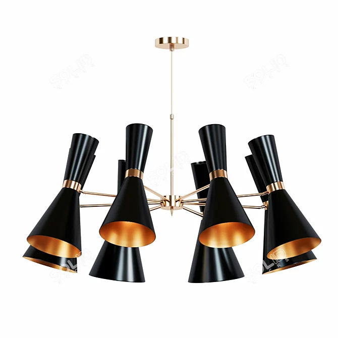 Elegant Campanula Chandelier 3D model image 1