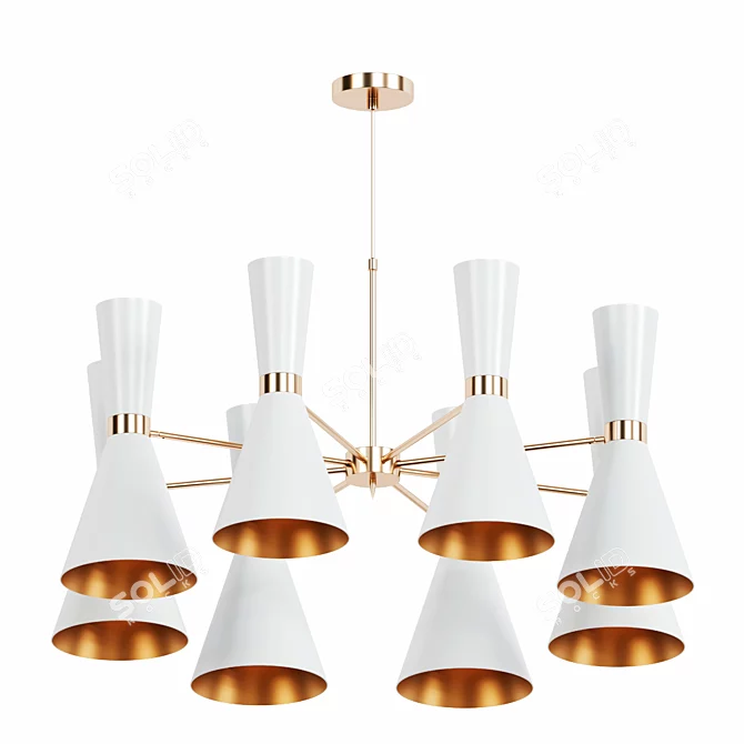 Elegant Campanula Chandelier 3D model image 4