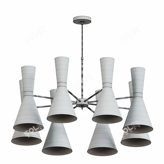 Elegant Campanula Chandelier 3D model image 5