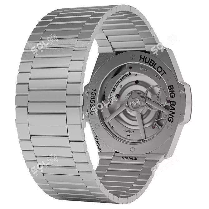 Hublot Big Bang Titanium Watch 3D model image 4