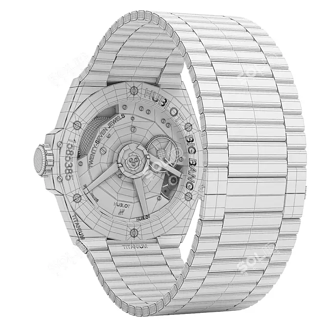 Hublot Big Bang Titanium Watch 3D model image 7