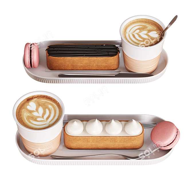 Cafe Table Decor Set 3D model image 6