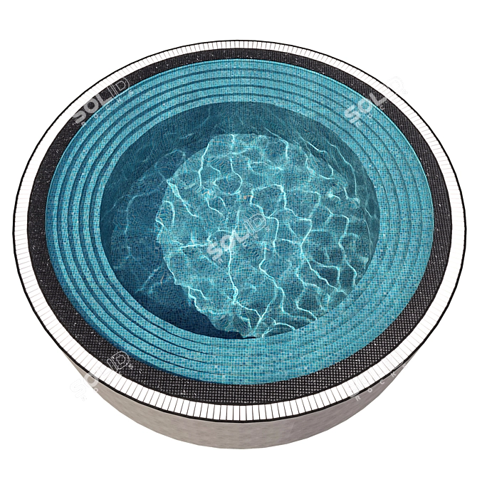 Circular Pool NO53: Stunning Water Visualization 3D model image 2