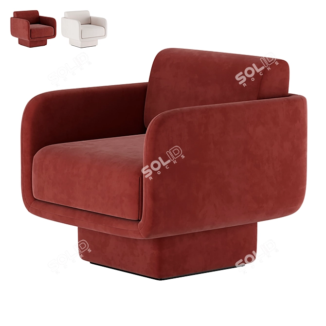 Elegant Lilas Armchair: a Timeless Masterpiece 3D model image 2