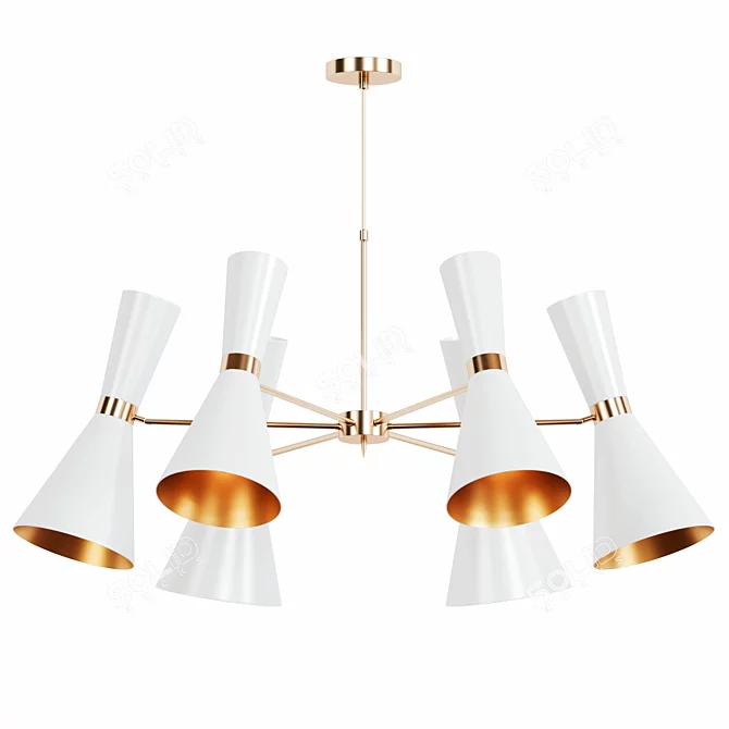 Elegant Campanula Chandelier 3D model image 2