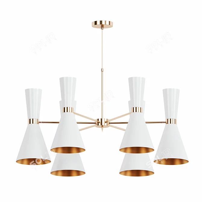 Elegant Campanula Chandelier 3D model image 4