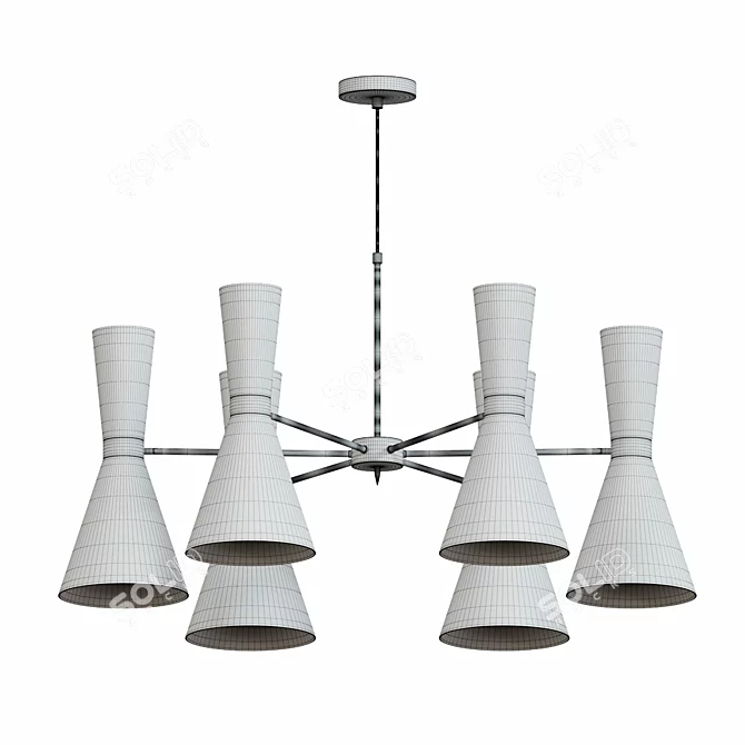 Elegant Campanula Chandelier 3D model image 5