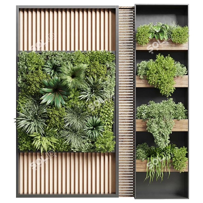 Vertical Garden Stand: Stylish Wall Decor 3D model image 2