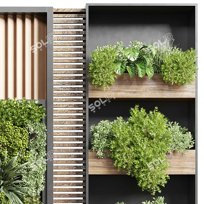 Vertical Garden Stand: Stylish Wall Decor 3D model image 3