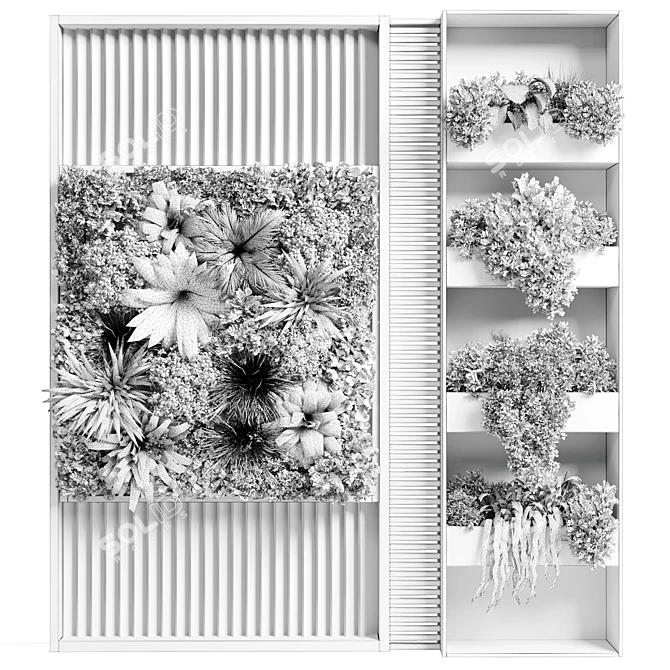 Vertical Garden Stand: Stylish Wall Decor 3D model image 6