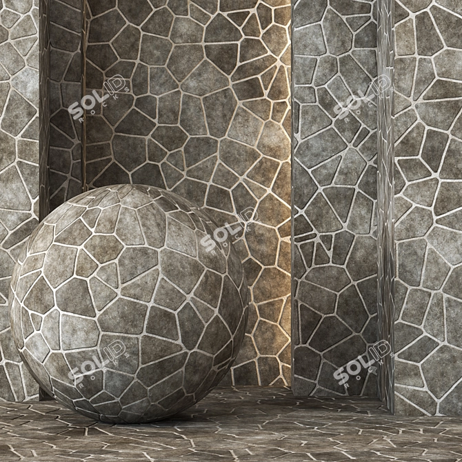 Seamless 4K Pebble Floor Texture 3D model image 1