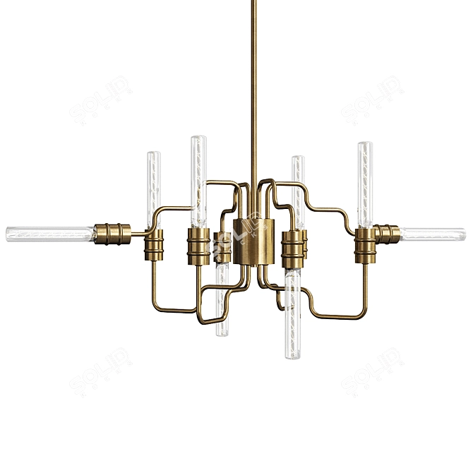 Industrial Angled Tangle Chandelier 3D model image 1
