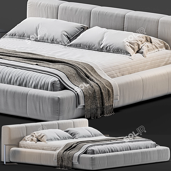 Saba Italia Pixel Bed: Sleek and Modern Design 3D model image 1