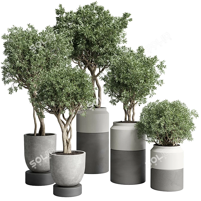 189 Concrete Dirt Vase Pot Tree 3D model image 1