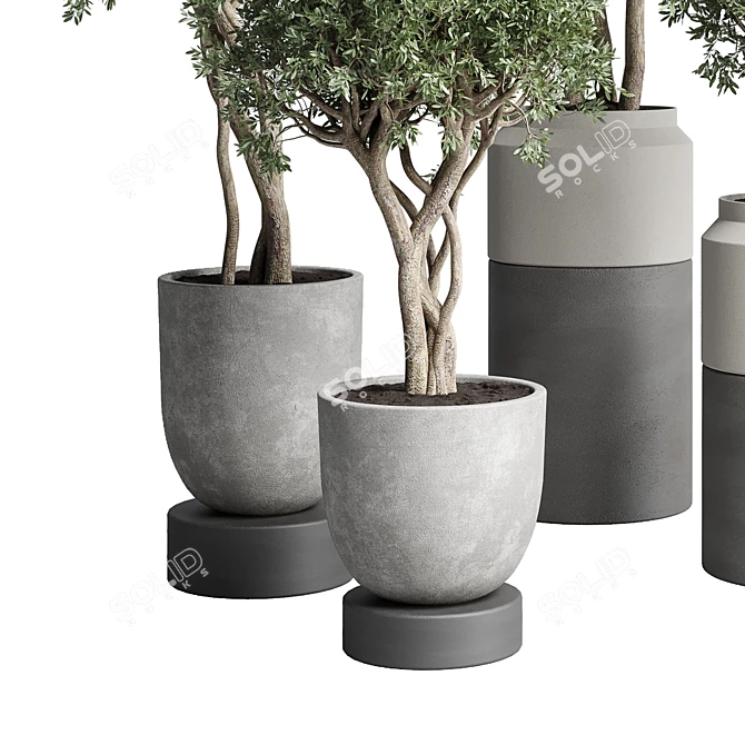 189 Concrete Dirt Vase Pot Tree 3D model image 2