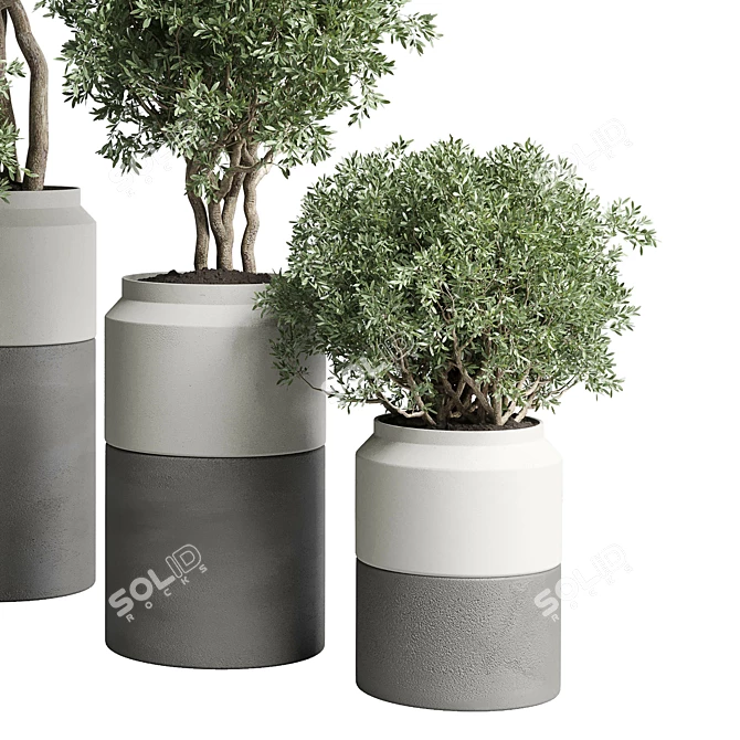 189 Concrete Dirt Vase Pot Tree 3D model image 5
