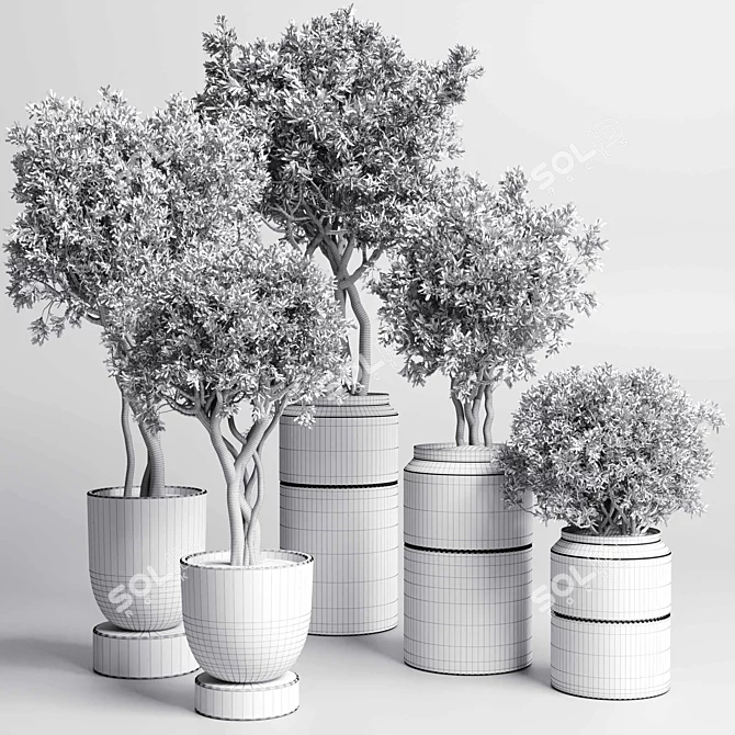 189 Concrete Dirt Vase Pot Tree 3D model image 7