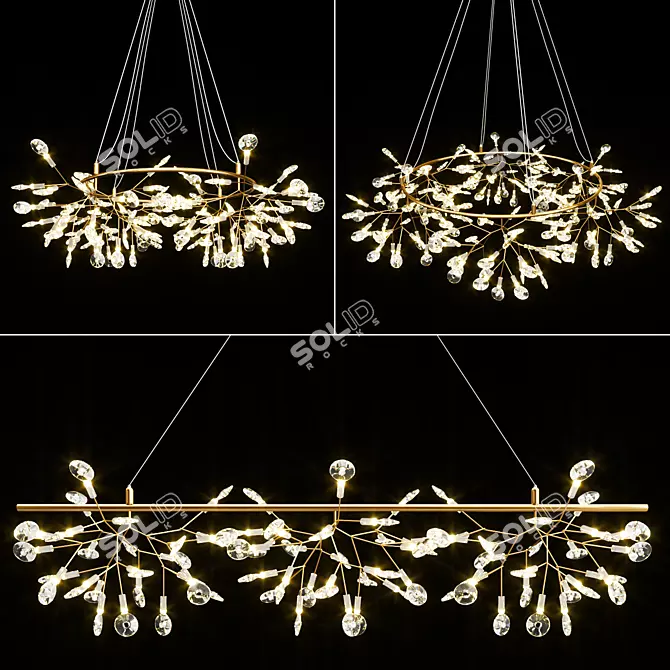 Elegant Ariana Chandelier 3D model image 1