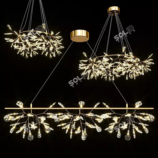 Elegant Ariana Chandelier 3D model image 4