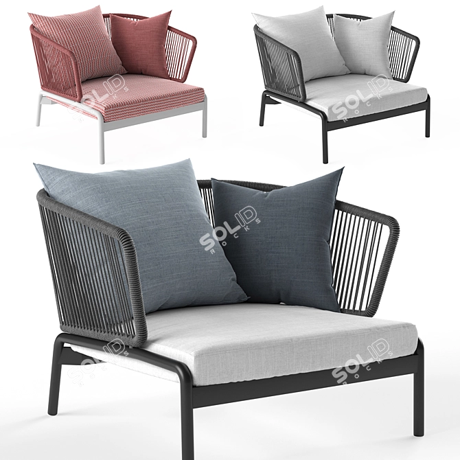 Modern Spool Armchair: Polys 193K, 3ds Max & FBX Formats 3D model image 1