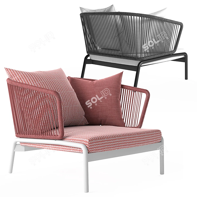 Modern Spool Armchair: Polys 193K, 3ds Max & FBX Formats 3D model image 3