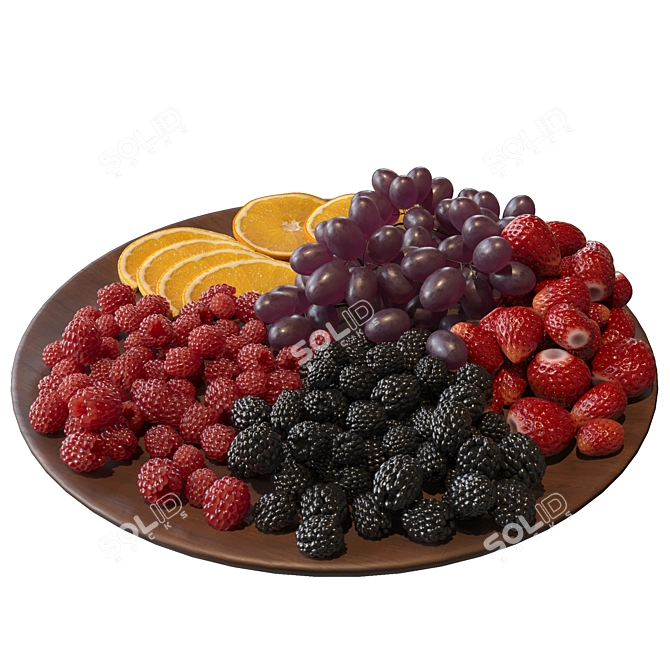 Elegant Fruit Plate 3D model image 1