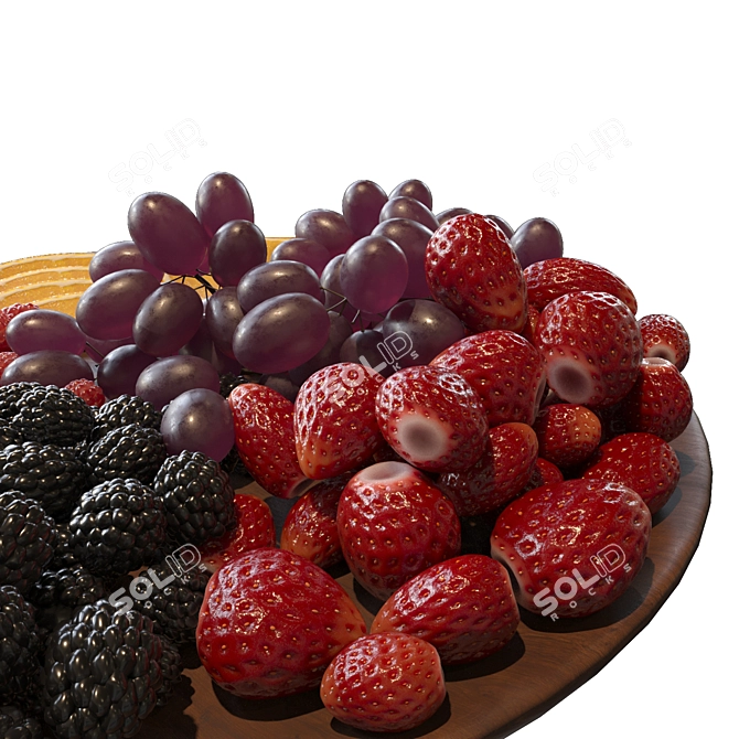 Elegant Fruit Plate 3D model image 2