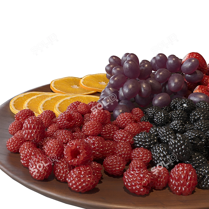 Elegant Fruit Plate 3D model image 3