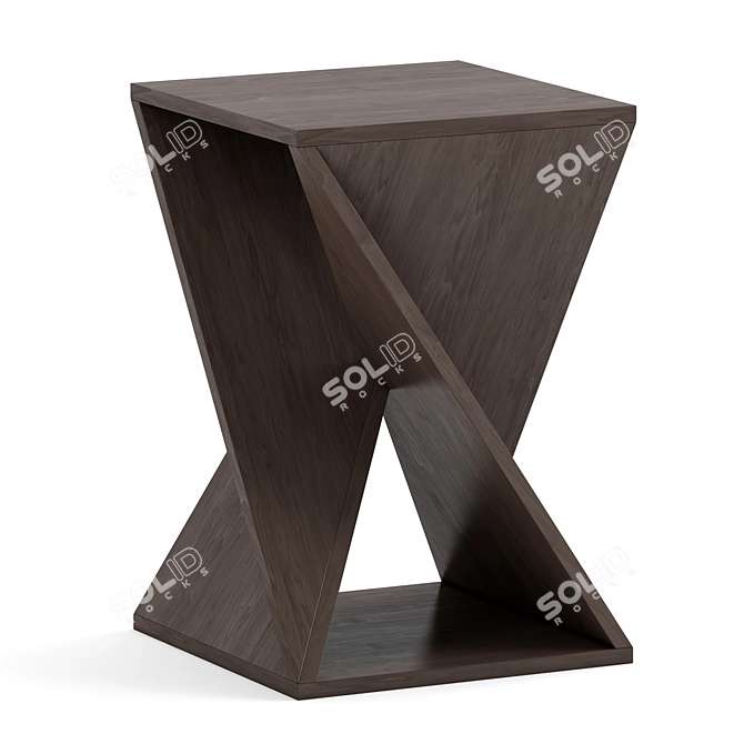 Rustic Grey Mango Wood Side Table 3D model image 1