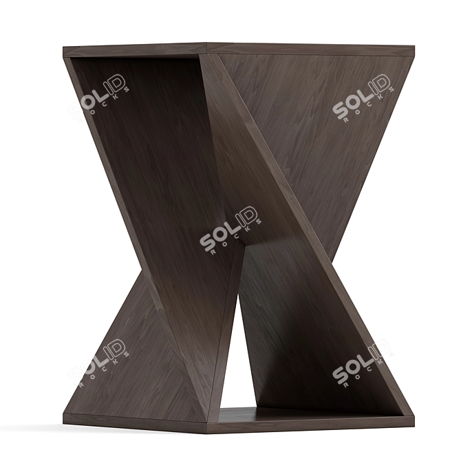 Rustic Grey Mango Wood Side Table 3D model image 5