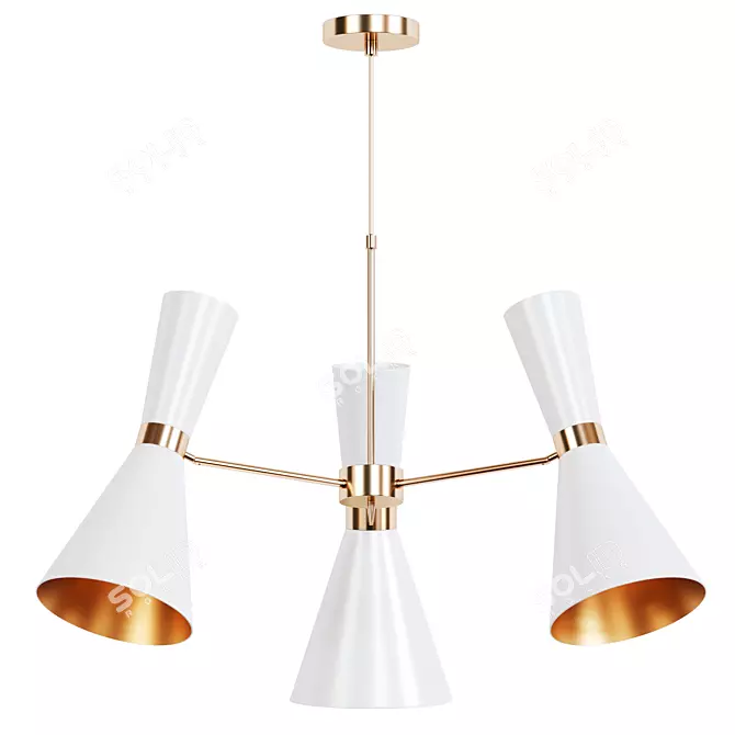 Elegant Campanula Pendant Chandelier 3D model image 2